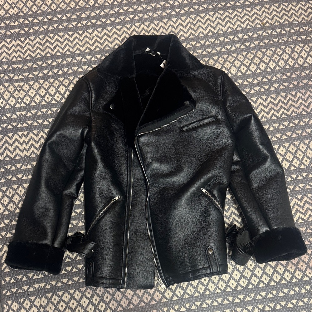 Steele Black Faux Fur Jacket